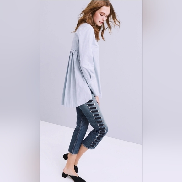 𝅺veronica Beard High Rise Ines Girlfriend Lace Up Jeans Size 25 NWT - Picture 12 of 15